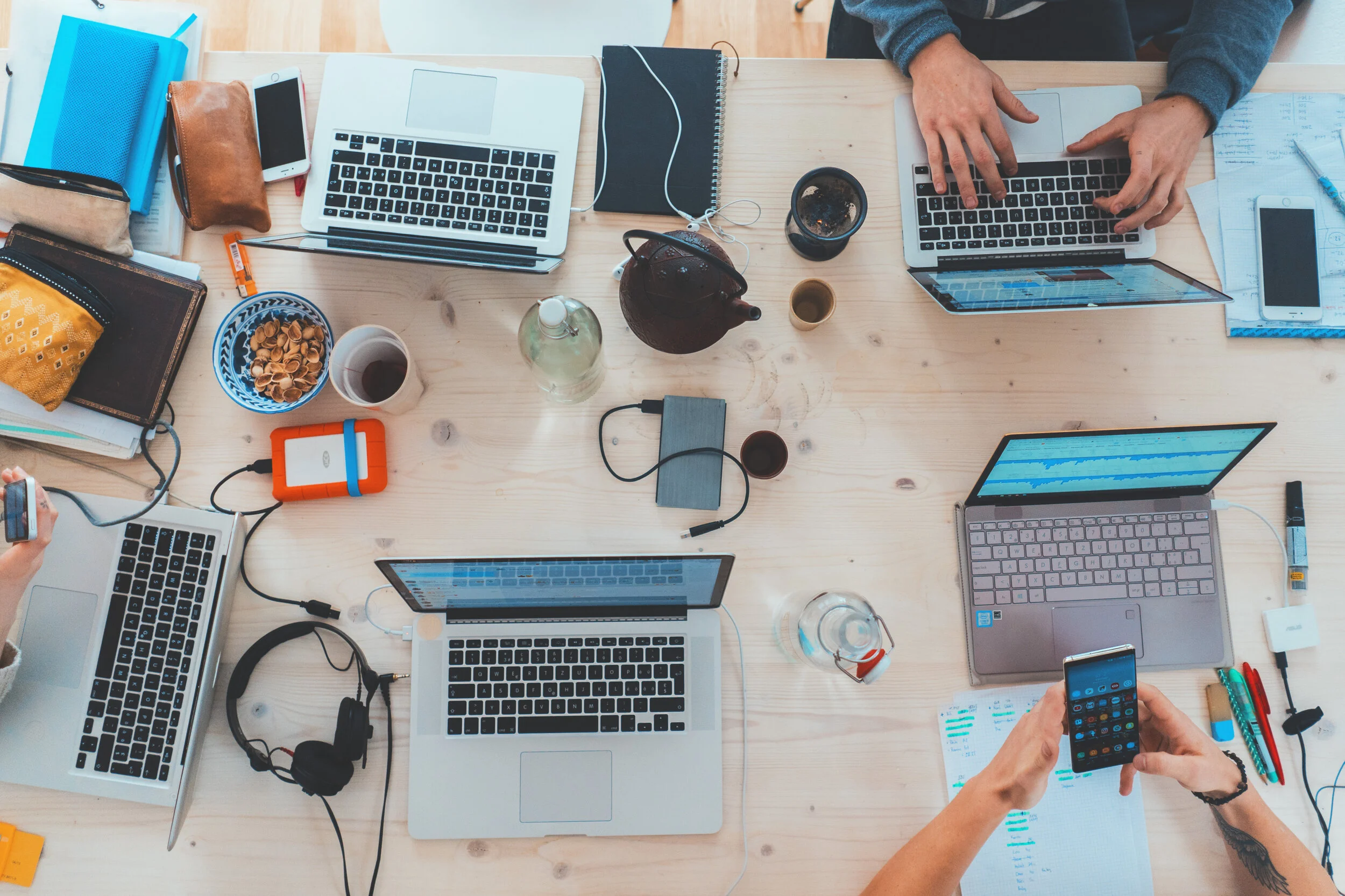 A shared workspace prepared for a working session